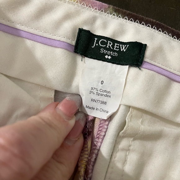 J. Crew Stretch Watercolor Shorts Sz 0 Summer Beach Preppy Style Chic Feminine - Picture 9 of 9